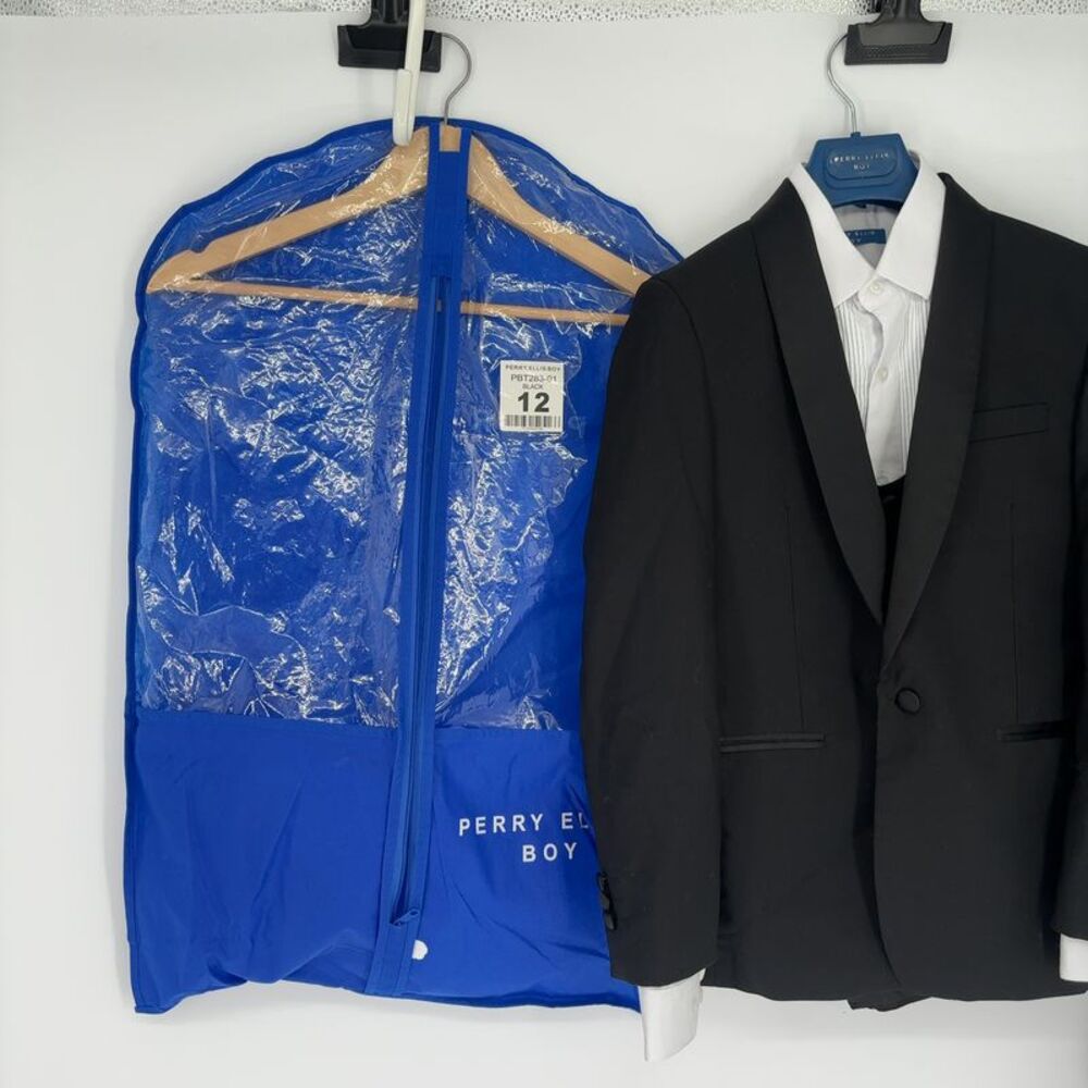 Perry Ellis Boy Classic Black Tuxedo Full Suit